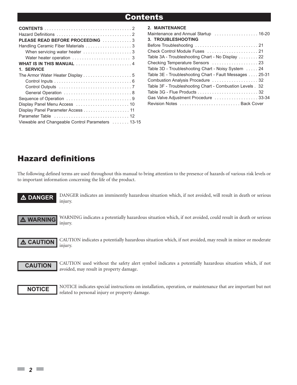 Lochinvar ARMOR 150 - 800 User Manual | Page 2 / 36