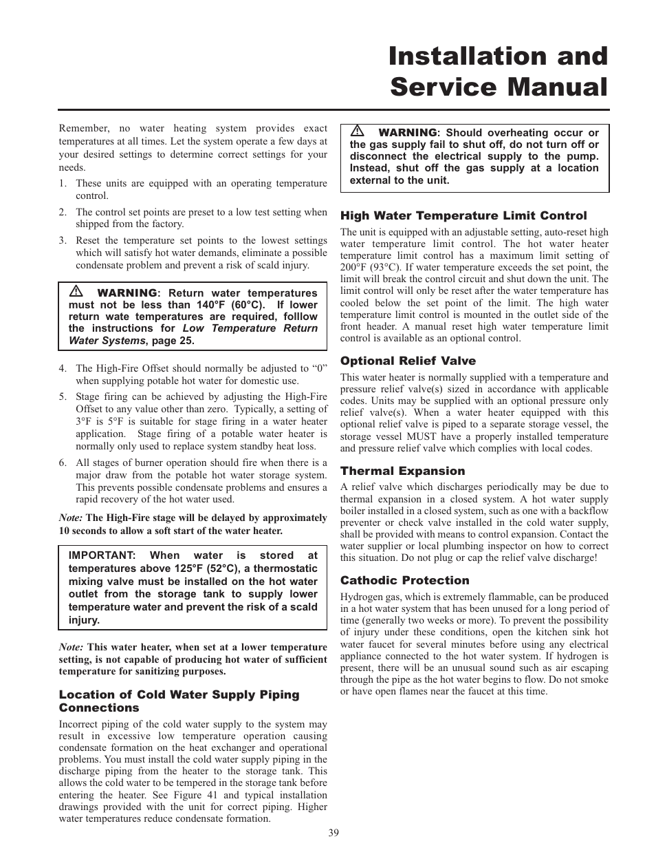 Installation and service manual | Lochinvar 000 - 2 User Manual | Page 39 / 52