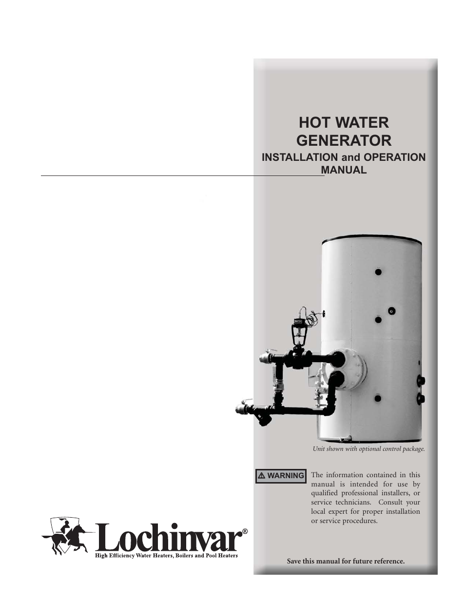 Lochinvar Hot Water Generator User Manual | 24 pages
