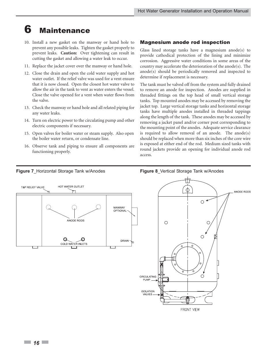 Maintenance | Lochinvar Hot Water Generator User Manual | Page 16 / 24