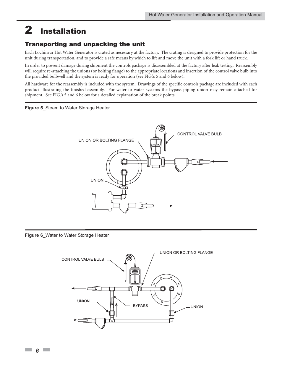 Installation | Lochinvar Hot Water Generator User Manual | Page 6 / 24