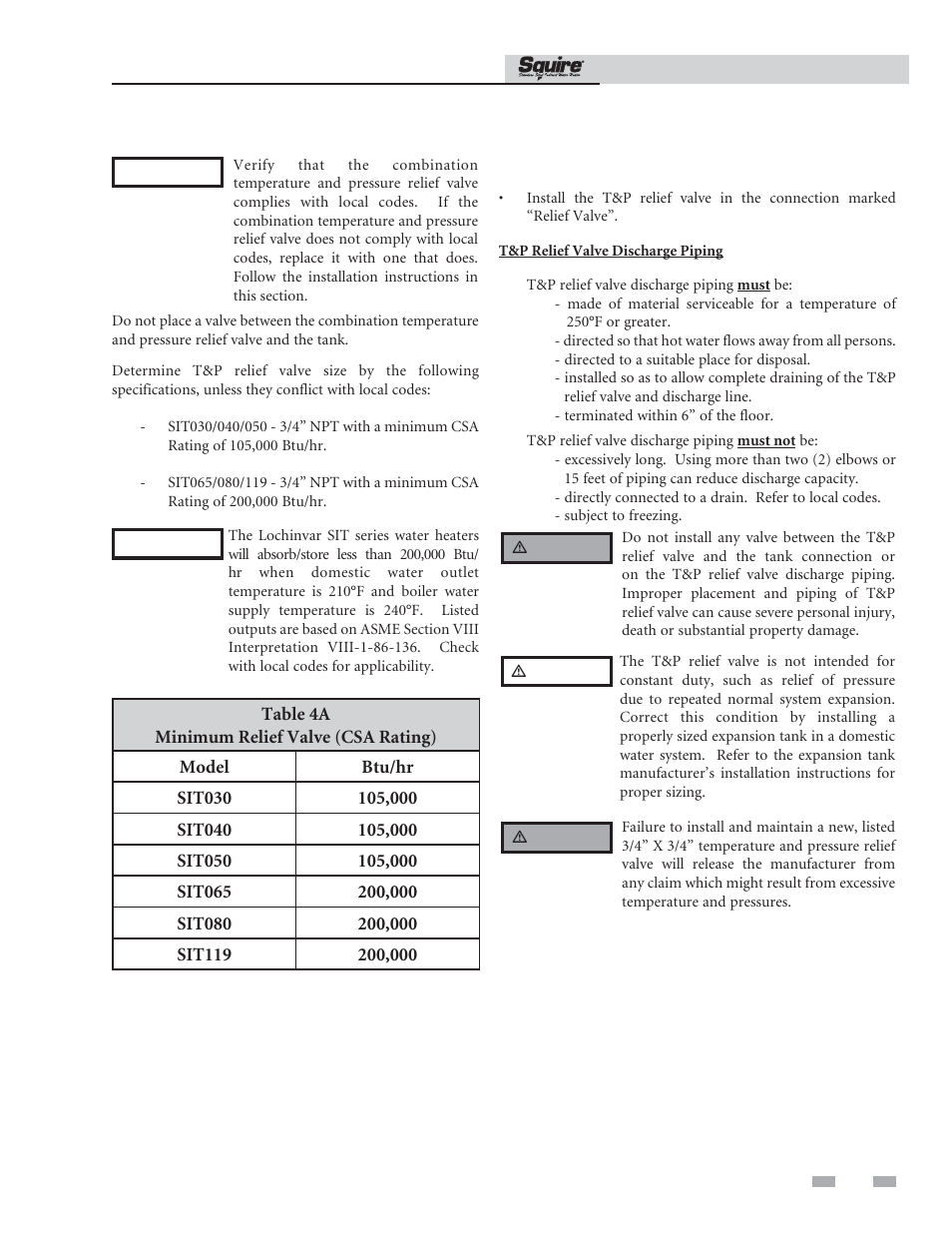 Domestic side (tank) piping | Lochinvar SQUIRE SIT119 User Manual | Page 13 / 24