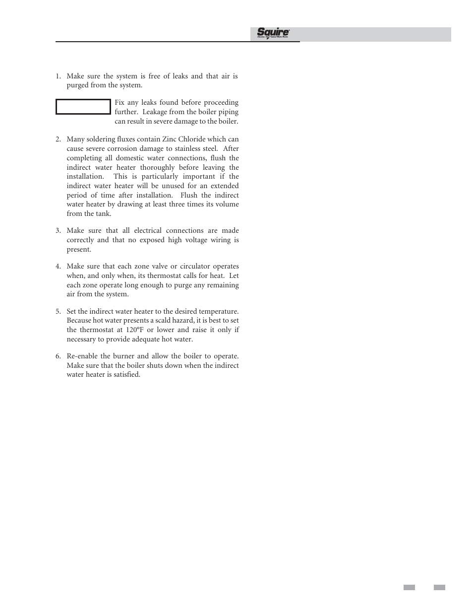 Start-up and check-out | Lochinvar SQUIRE SIT119 User Manual | Page 17 / 24