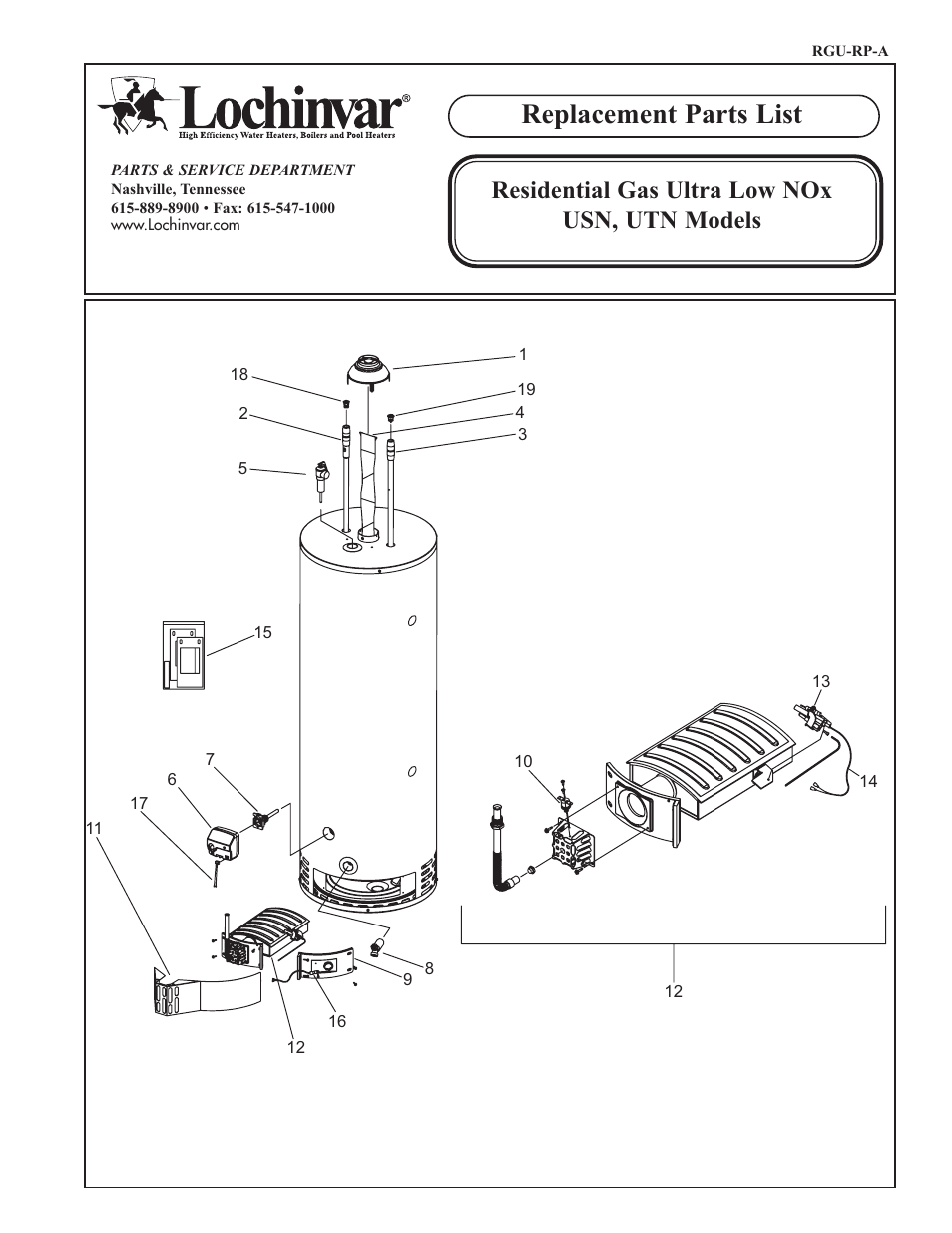 Lochinvar USN User Manual | 2 pages