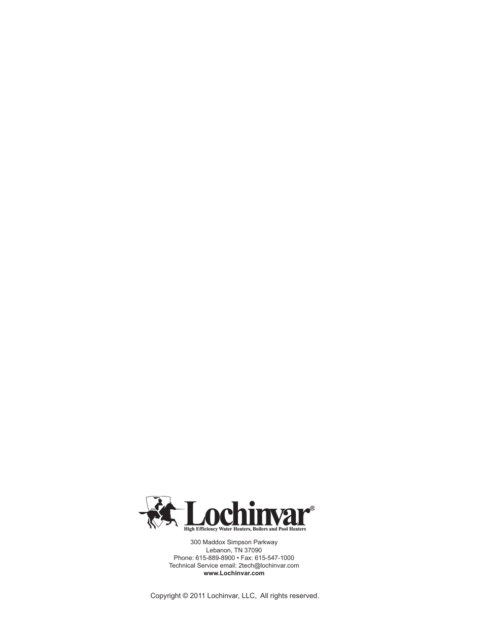 Lochinvar Commercial Gas Glass Lined Tanke Type Water Heater CG150 User Manual | Page 28 / 28