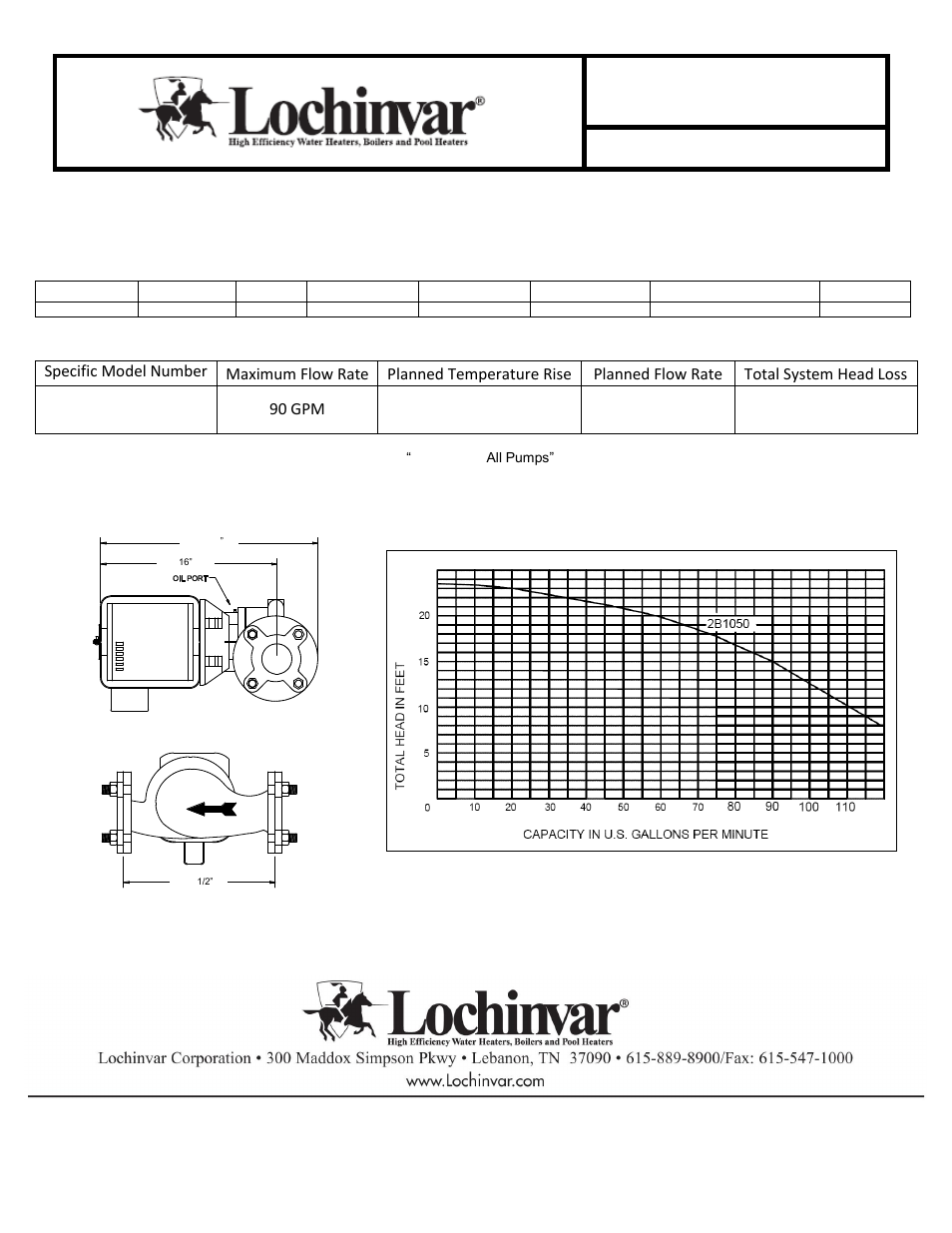 Pump | Lochinvar 0402-0752 User Manual | Page 2 / 2