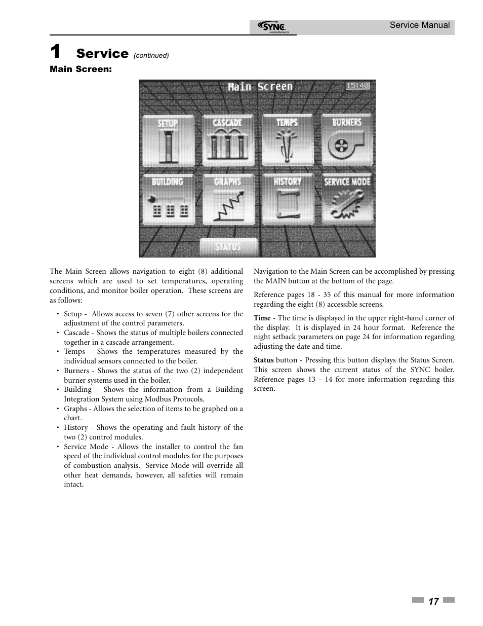 Service | Lochinvar 1.3 User Manual | Page 17 / 56