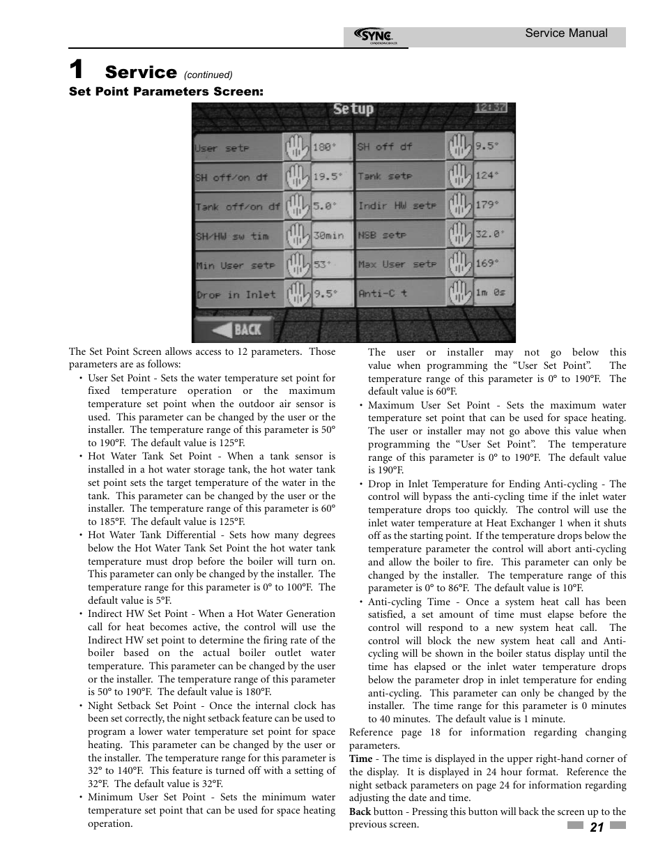 Service | Lochinvar 1.3 User Manual | Page 21 / 56
