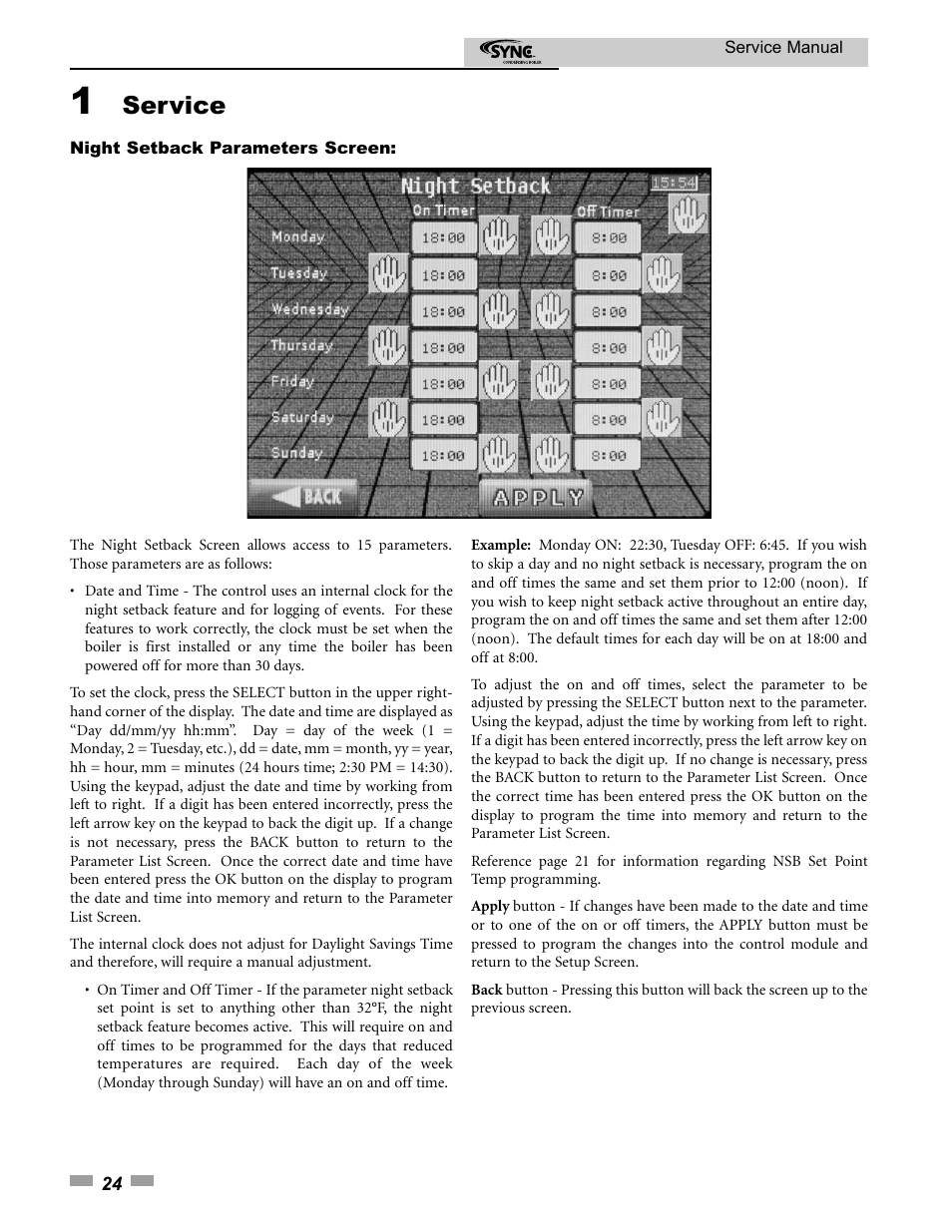 Service | Lochinvar 1.3 User Manual | Page 24 / 56