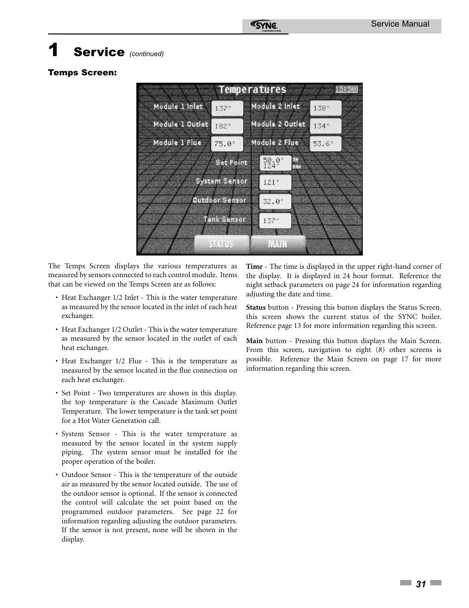 Service | Lochinvar 1.3 User Manual | Page 31 / 56