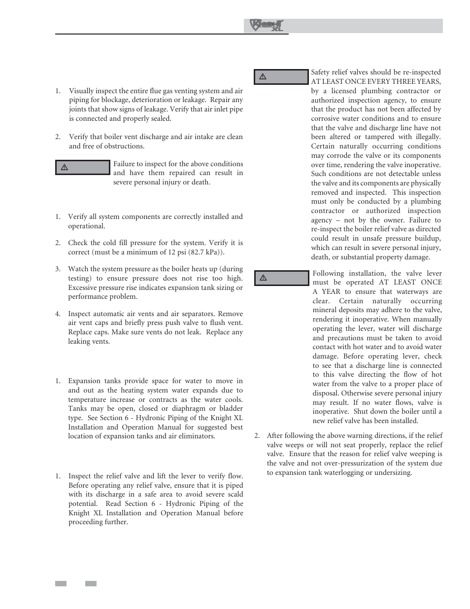 Maintenance | Lochinvar KNIGHT 801 User Manual | Page 30 / 48