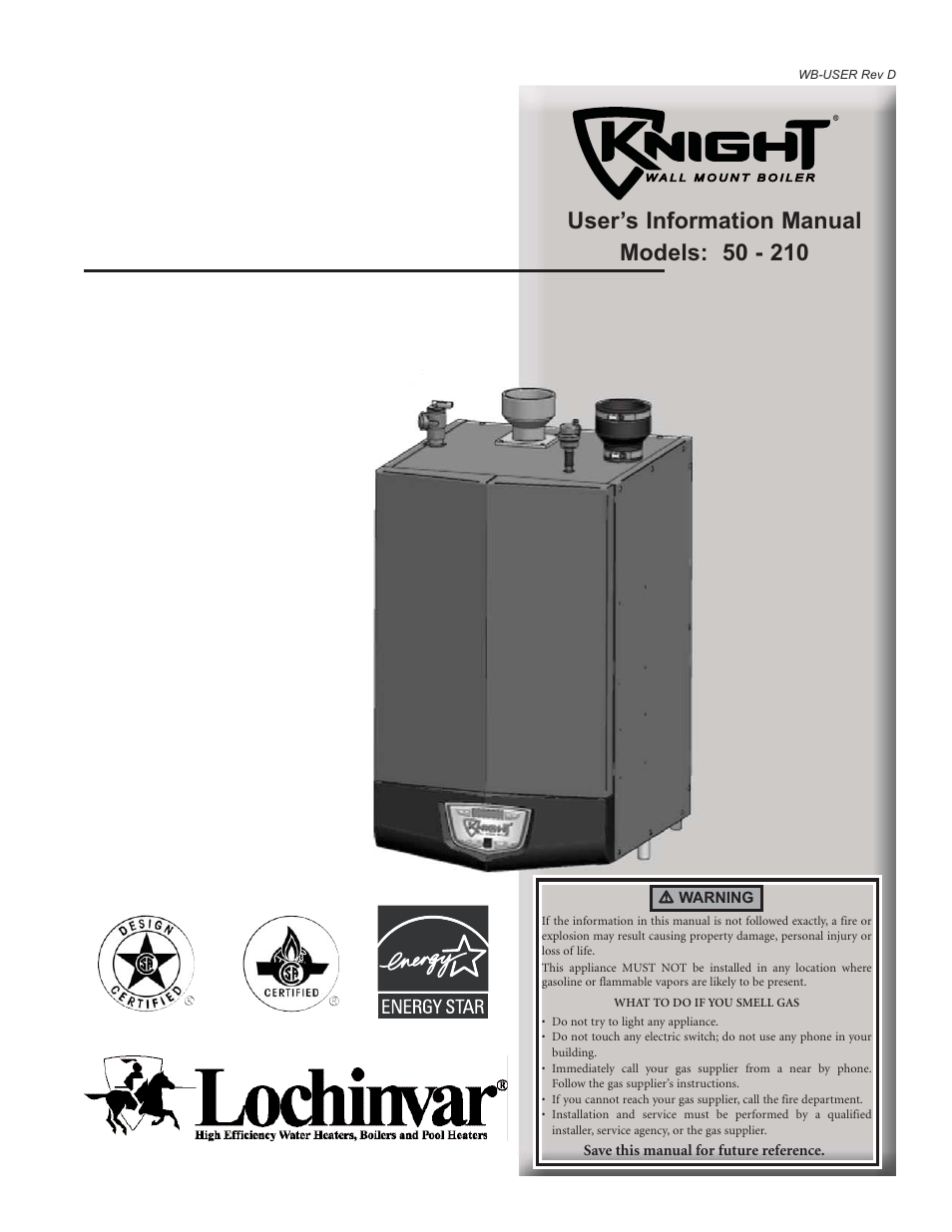 Lochinvar KNIGHT 50 User Manual | 20 pages