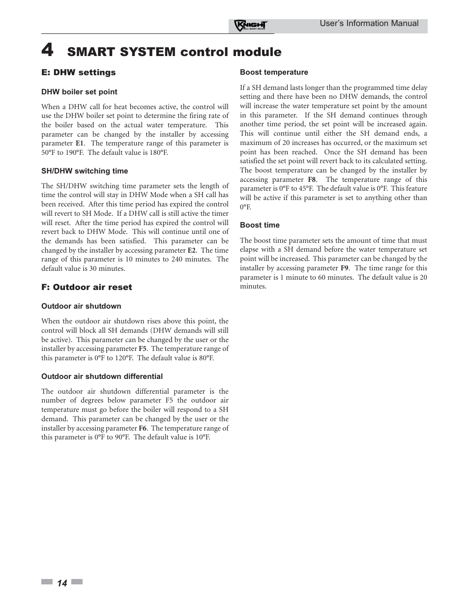 Smart system control module | Lochinvar KNIGHT 50 User Manual | Page 14 / 20