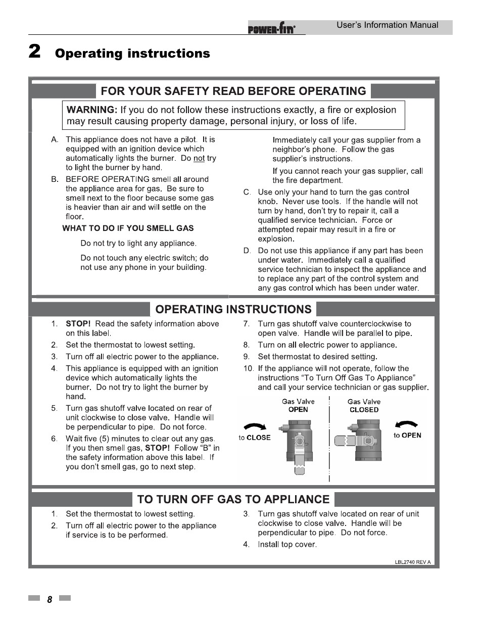 Operating instructions | Lochinvar 502 User Manual | Page 8 / 16