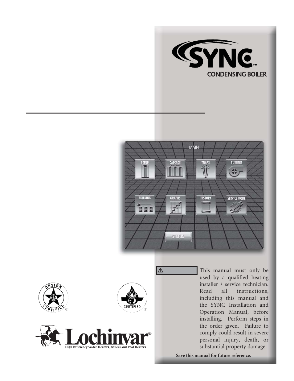 Lochinvar Sync Condensing Boiler 1.3 User Manual | 56 pages