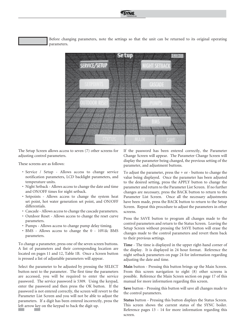 Service | Lochinvar Sync Condensing Boiler 1.3 User Manual | Page 18 / 56