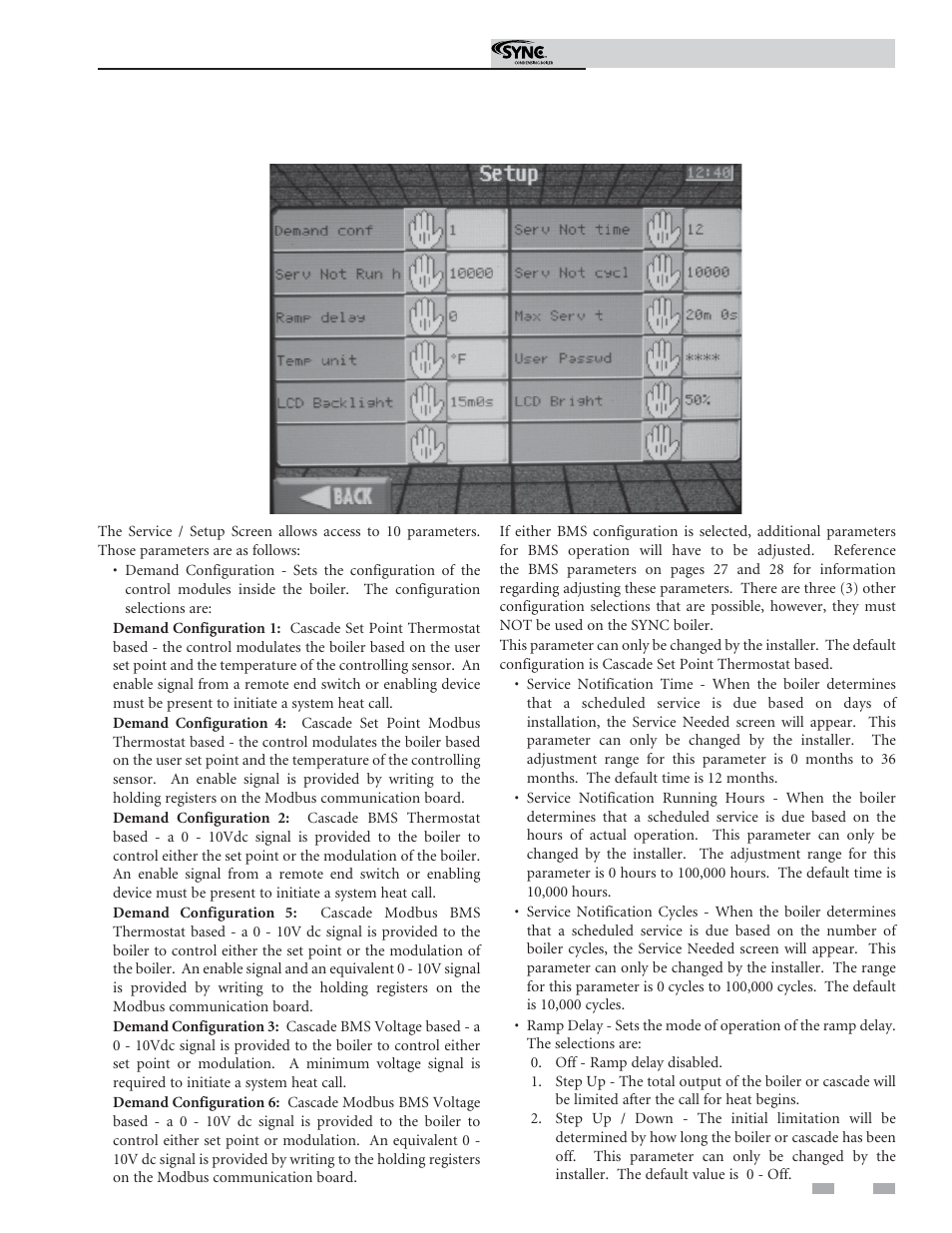 Service | Lochinvar Sync Condensing Boiler 1.3 User Manual | Page 19 / 56