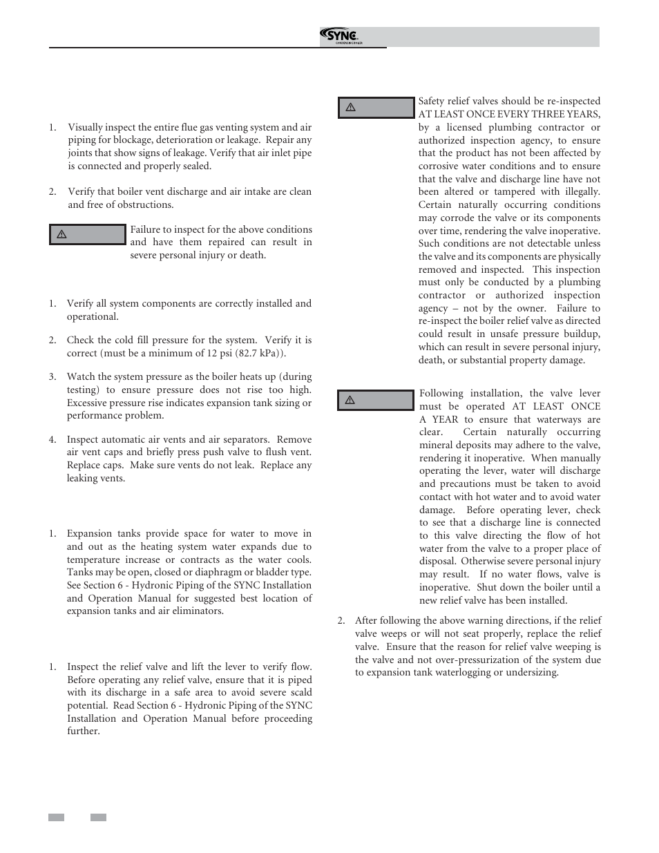 Maintenance | Lochinvar Sync Condensing Boiler 1.3 User Manual | Page 38 / 56