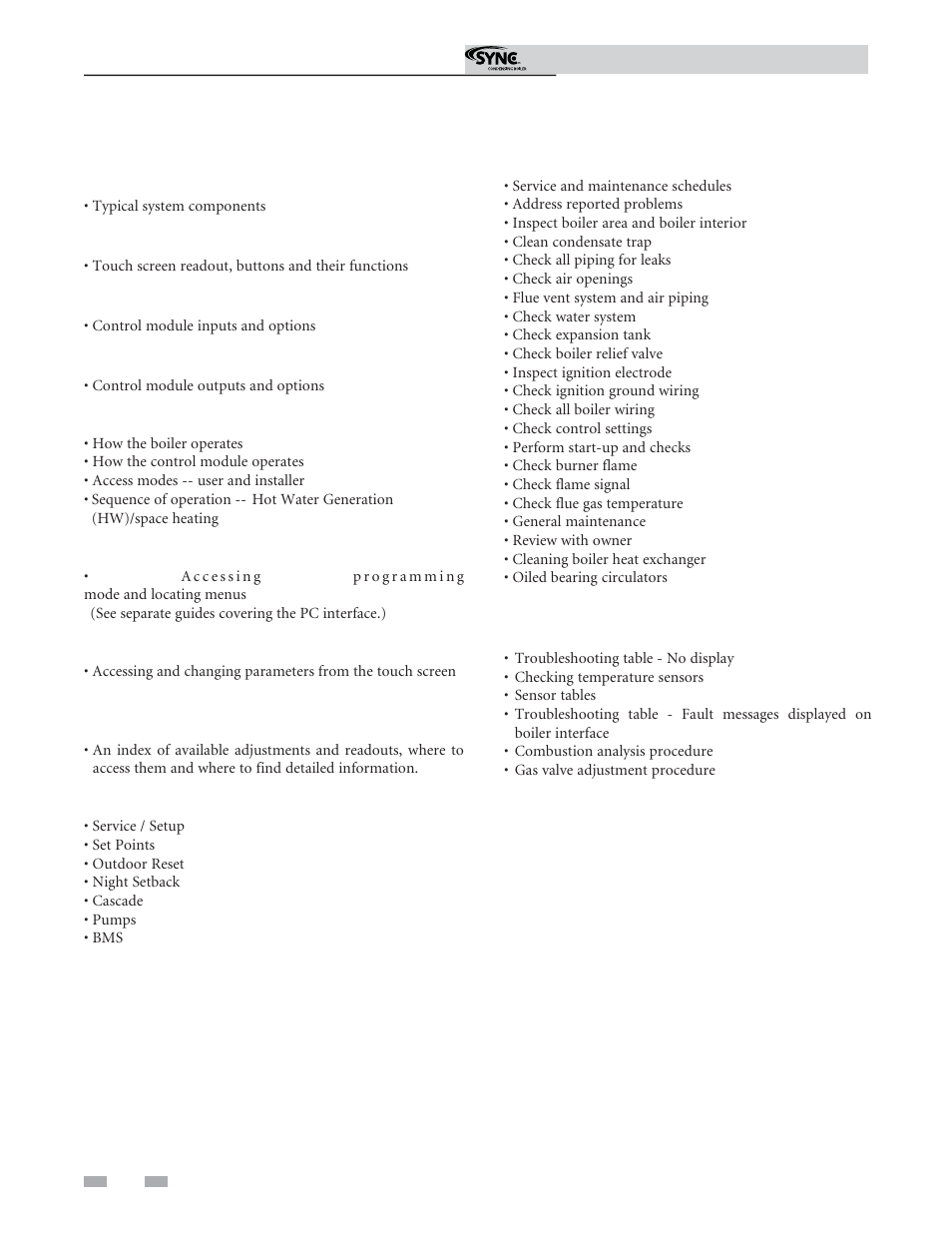 What is in this manual | Lochinvar Sync Condensing Boiler 1.3 User Manual | Page 4 / 56