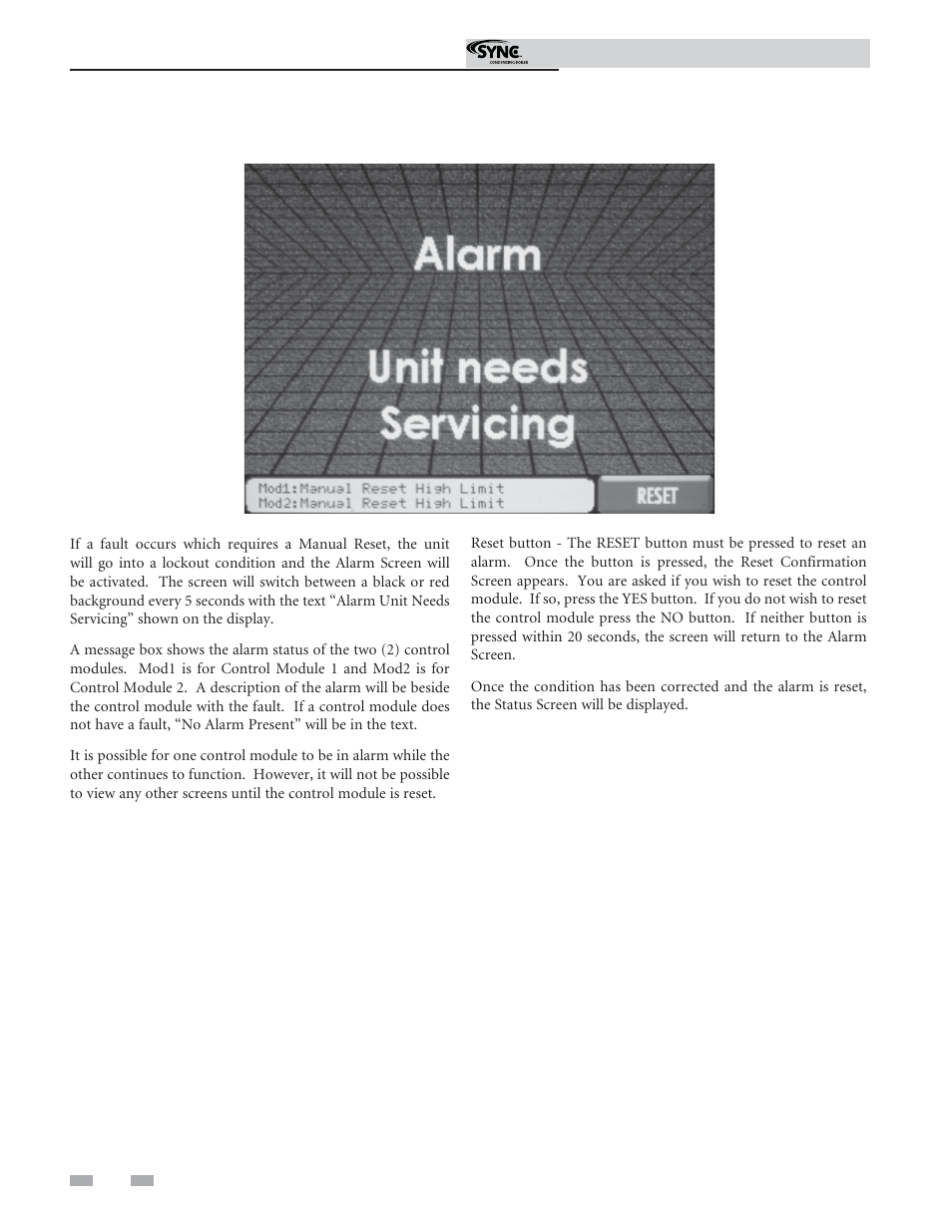 Troubleshooting | Lochinvar Sync Condensing Boiler 1.3 User Manual | Page 42 / 56