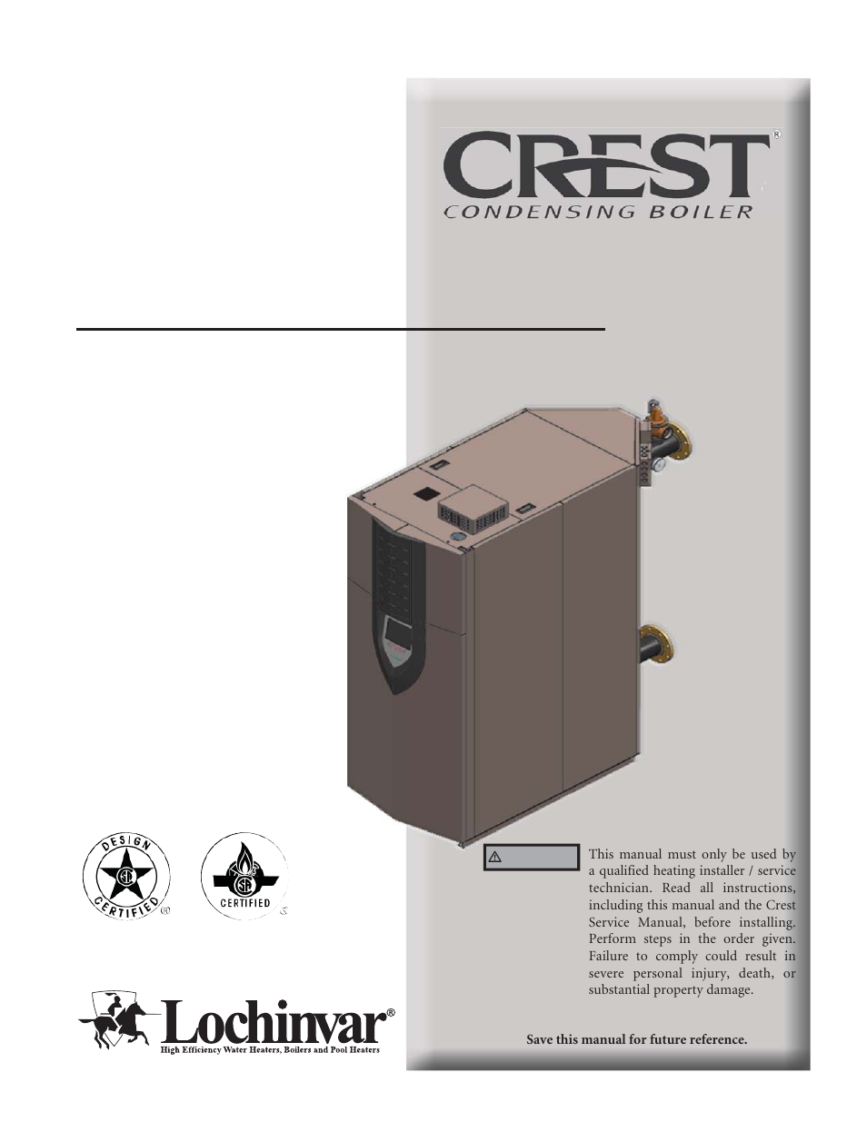 Lochinvar CREST 2.5 User Manual | 60 pages