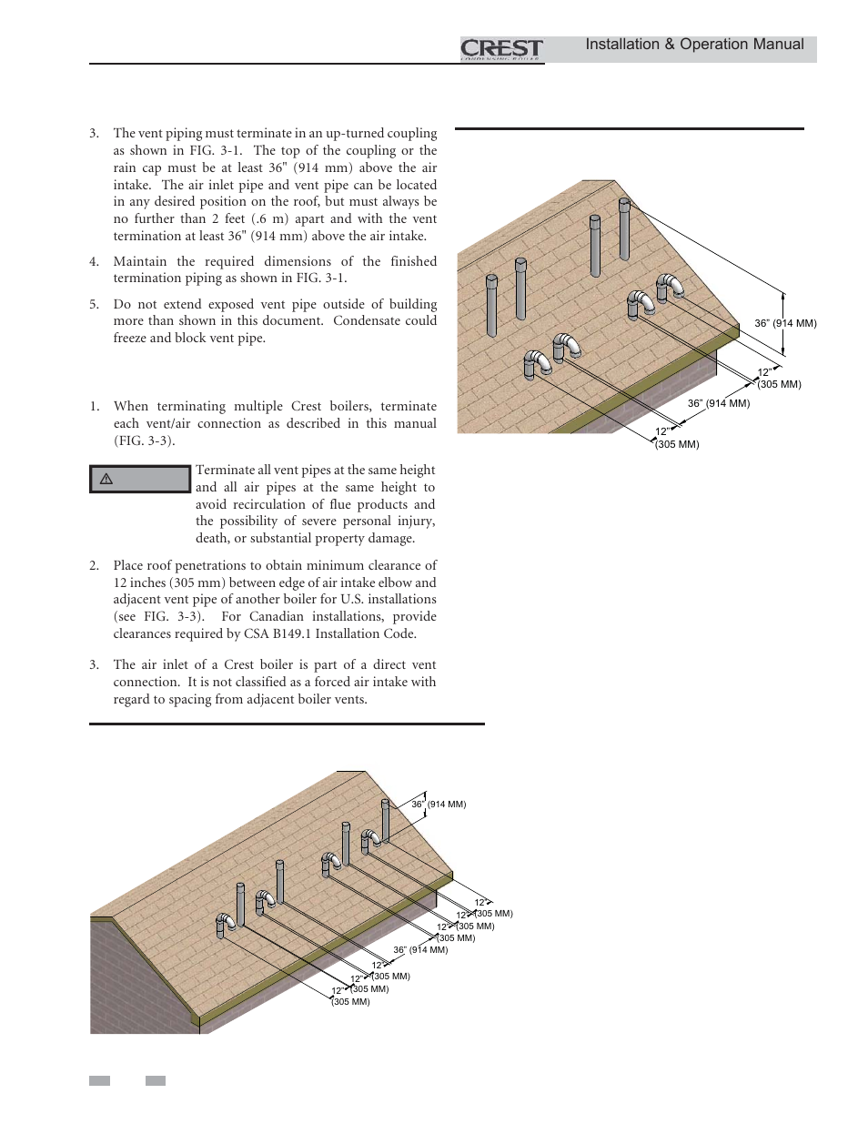 Vertical direct venting | Lochinvar CREST 2.5 User Manual | Page 20 / 60