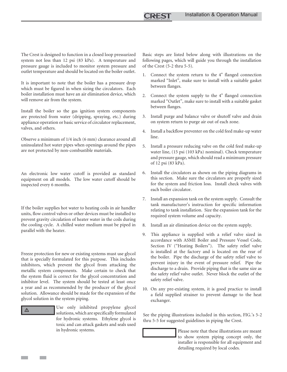 Hydronic piping | Lochinvar CREST 2.5 User Manual | Page 24 / 60