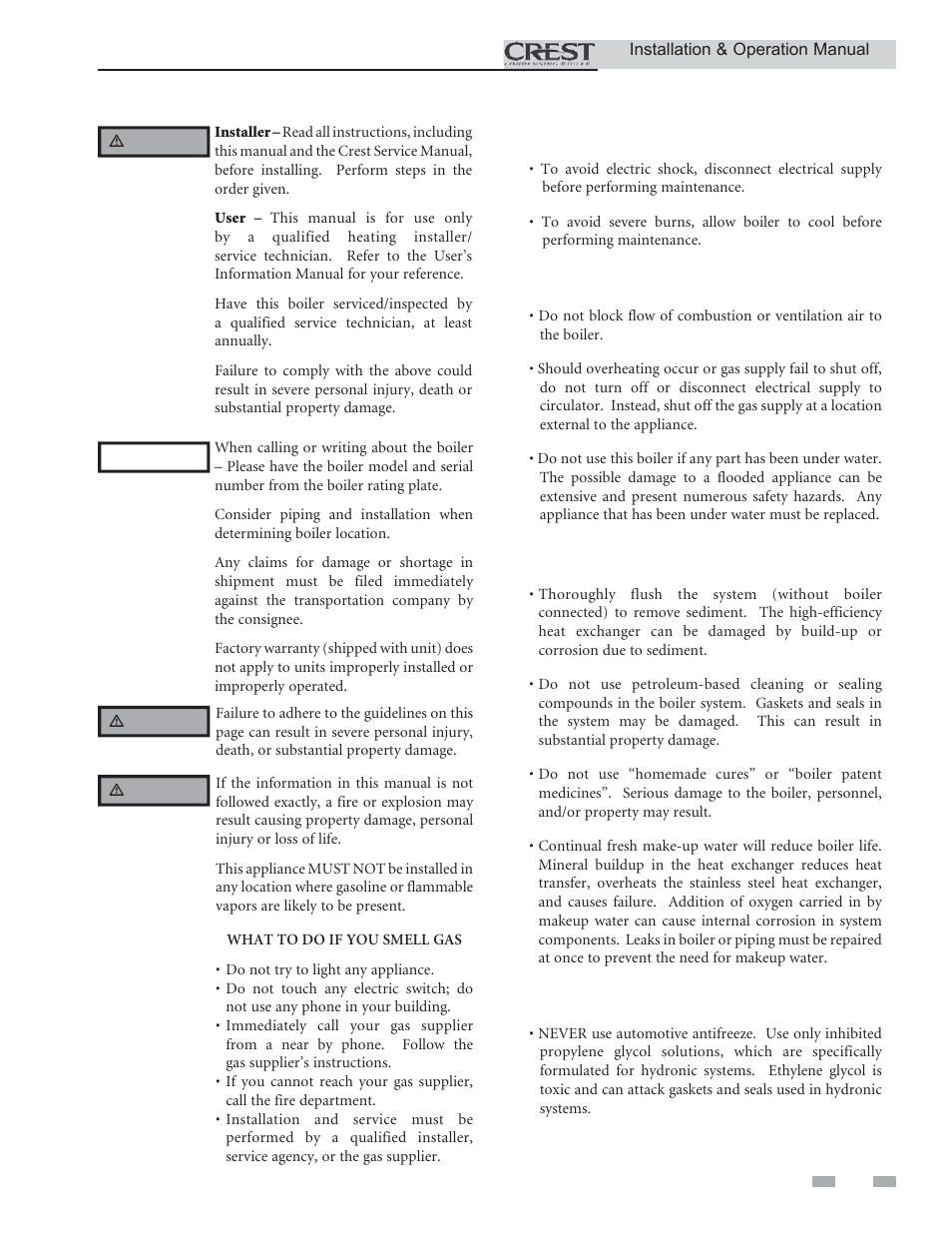 Please read before proceeding | Lochinvar CREST 2.5 User Manual | Page 3 / 60