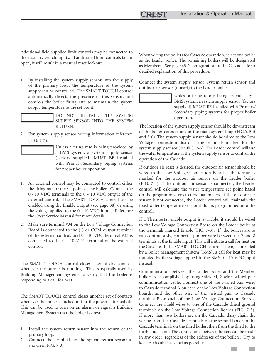 Field wiring | Lochinvar CREST 2.5 User Manual | Page 37 / 60