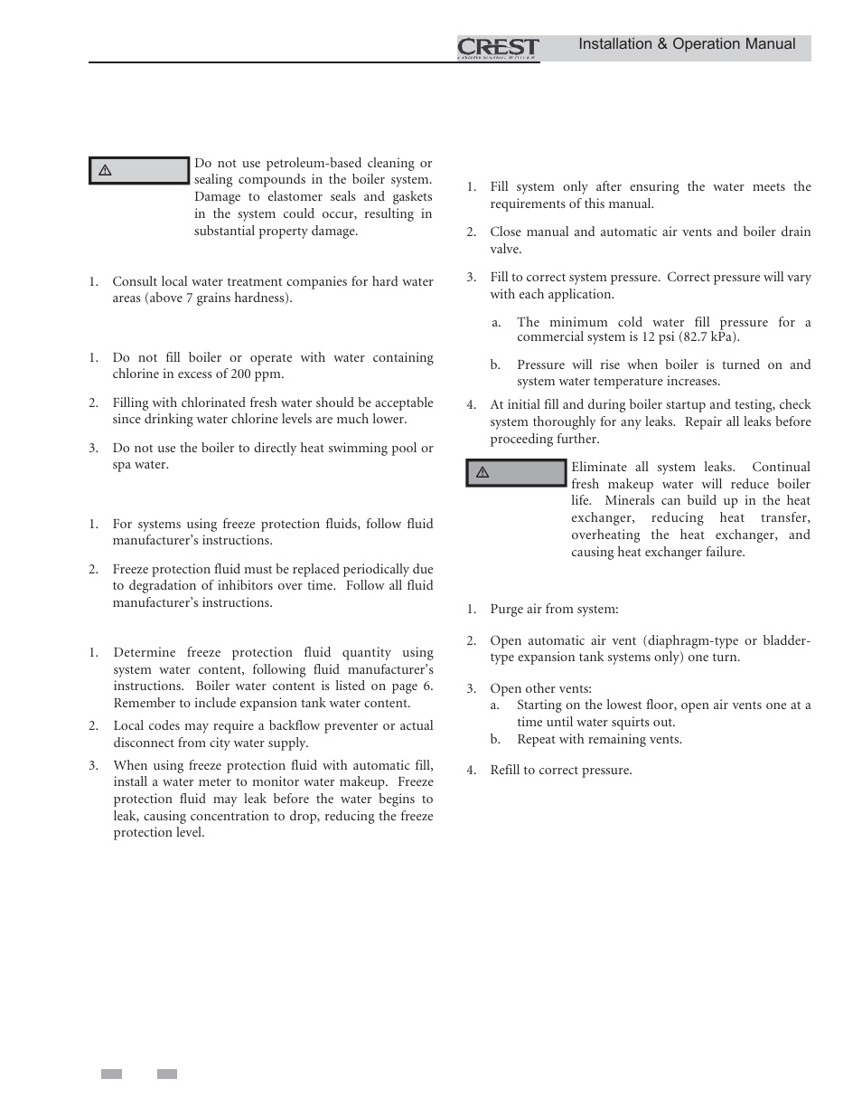 Start-up | Lochinvar CREST 2.5 User Manual | Page 40 / 60