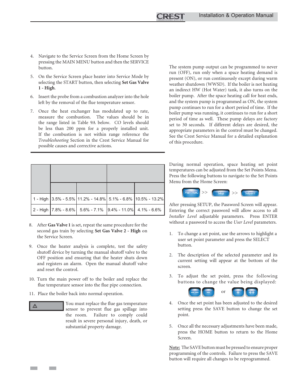 Start-up | Lochinvar CREST 2.5 User Manual | Page 44 / 60
