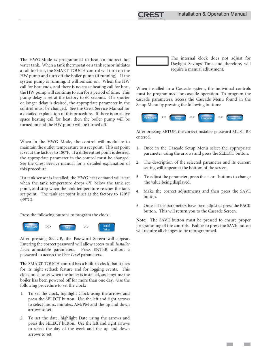 Start-up | Lochinvar CREST 2.5 User Manual | Page 45 / 60