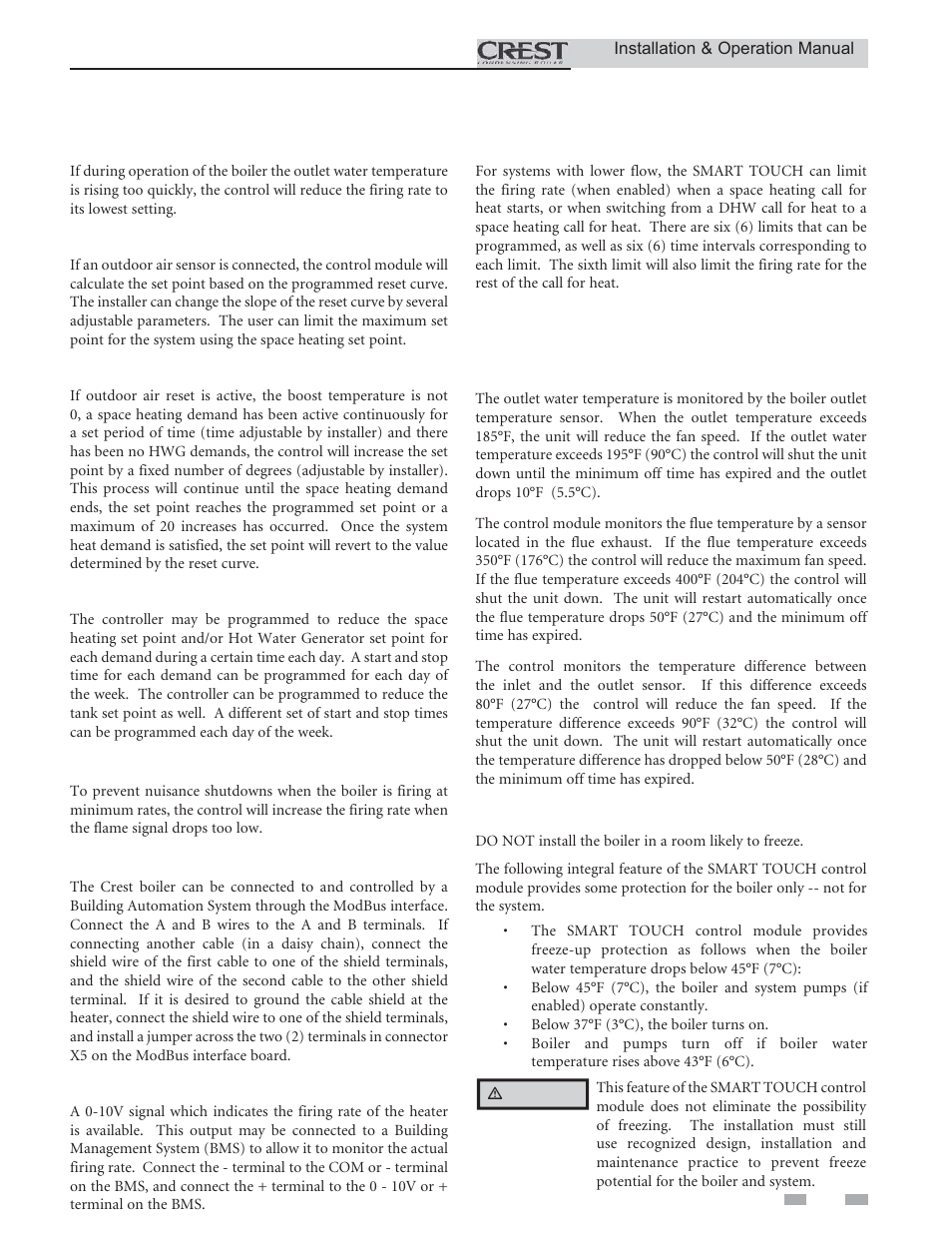 Operating information | Lochinvar CREST 2.5 User Manual | Page 47 / 60