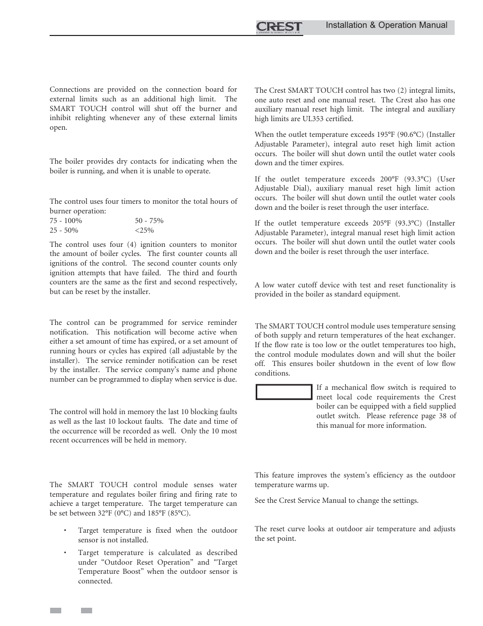 Operating information | Lochinvar CREST 2.5 User Manual | Page 48 / 60