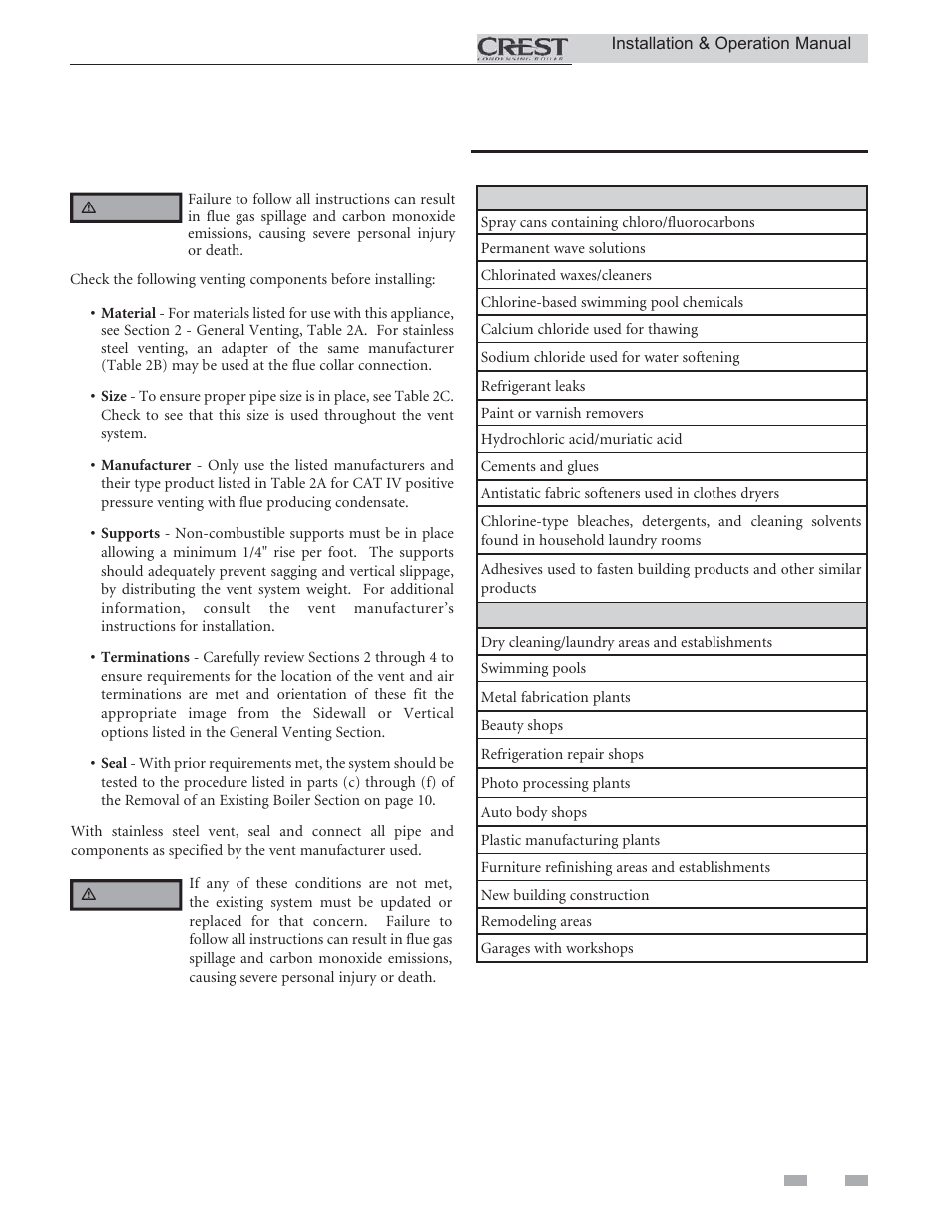 Determine boiler location | Lochinvar CREST 2.5 User Manual | Page 9 / 60