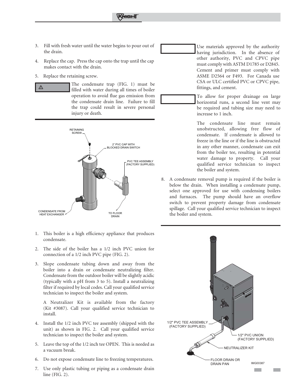 Maintenance schedule, Outdoor knight boiler user’s information manual | Lochinvar Outdoor Knight Boiler 286 User Manual | Page 7 / 16