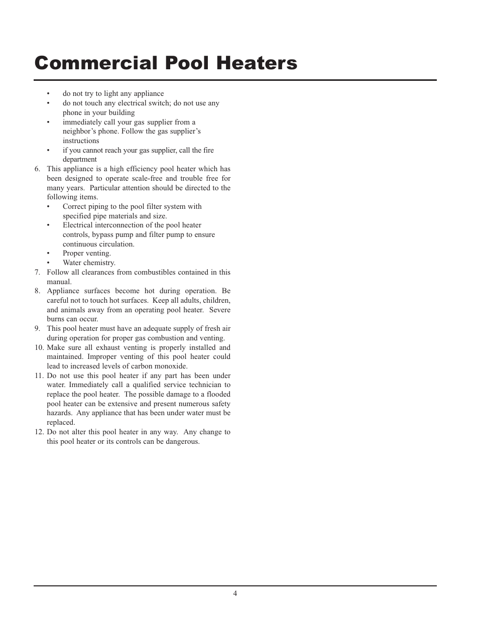 Commercial pool heaters | Lochinvar GAS HEATER FOR COMMERICAL POOL APPLICATIONS User Manual | Page 4 / 60