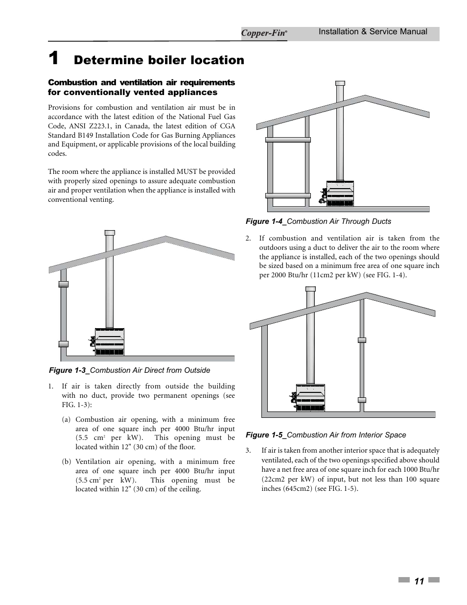 Determine boiler location | Lochinvar 000 - 500 User Manual | Page 11 / 68