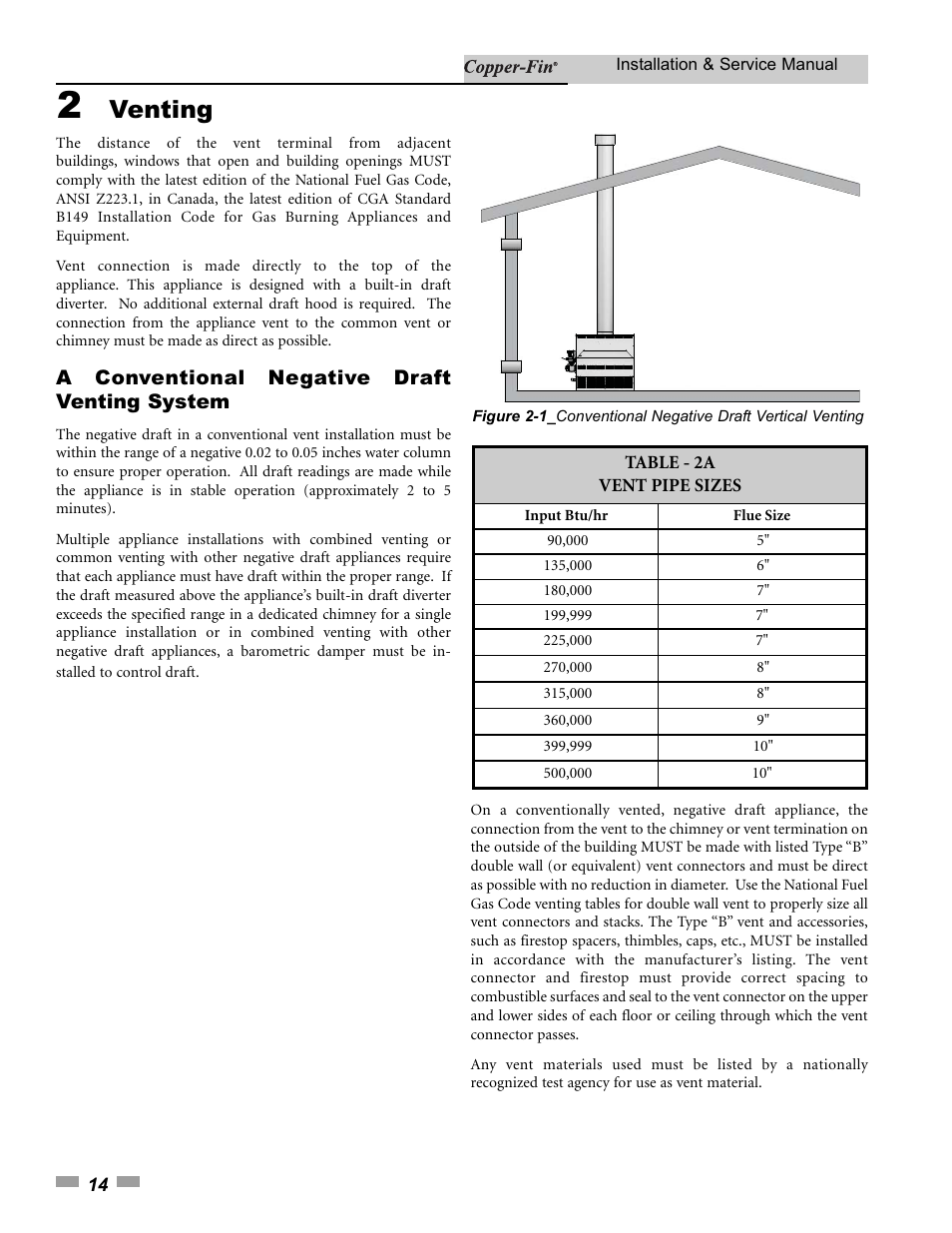 Venting, A conventional negative draft venting system | Lochinvar 000 - 500 User Manual | Page 14 / 68