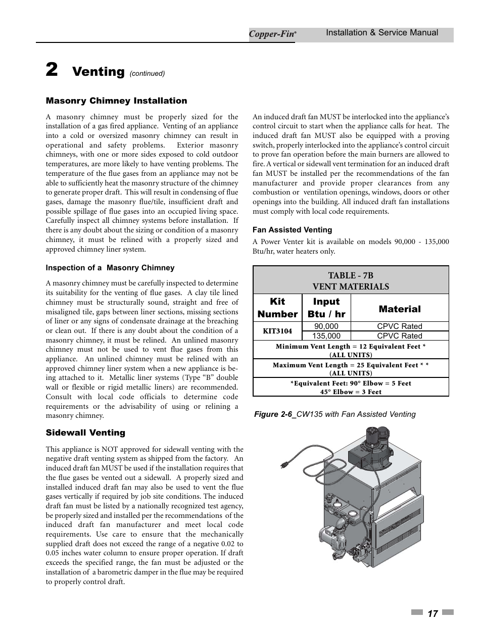 Venting | Lochinvar 000 - 500 User Manual | Page 17 / 68