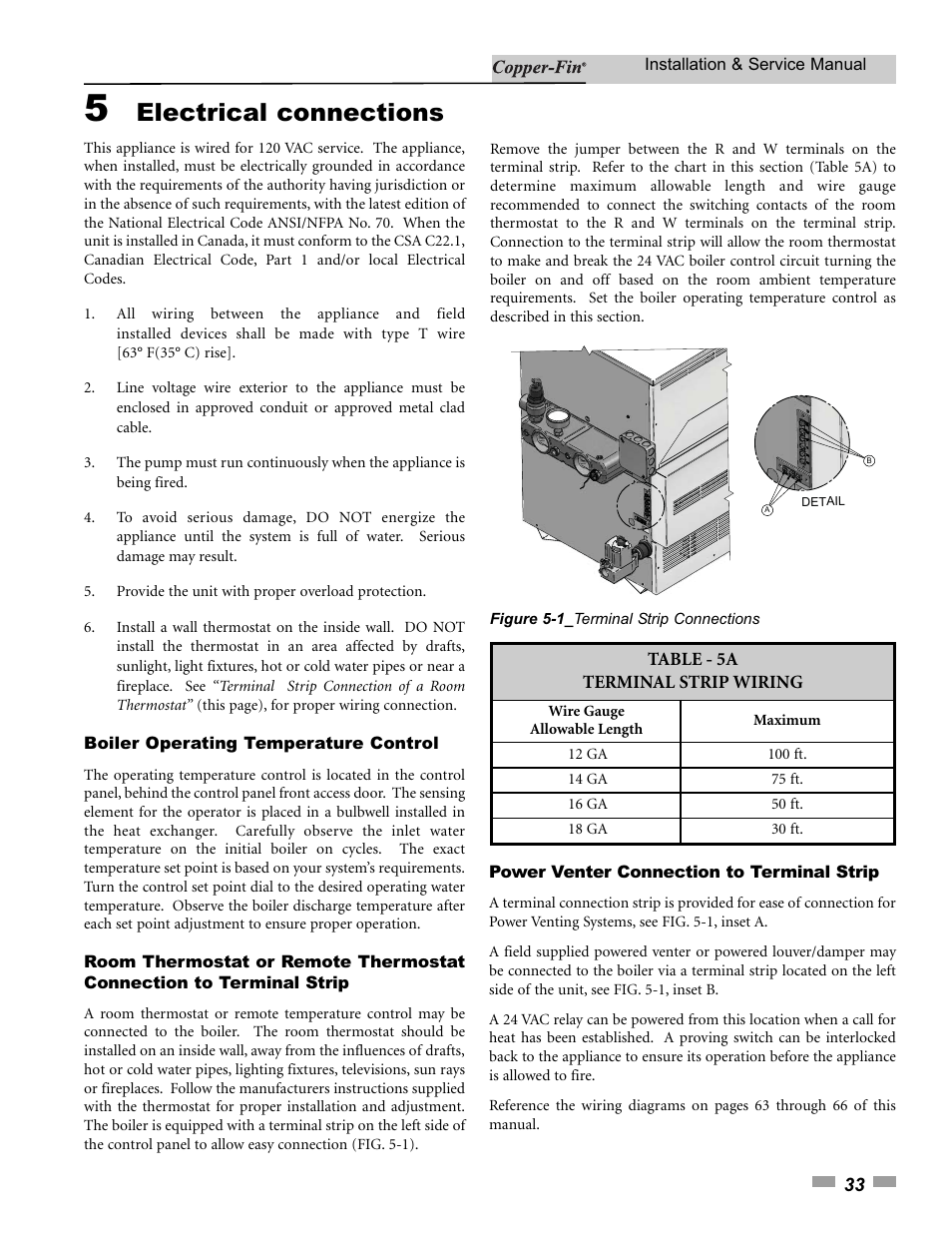 Electrical connections | Lochinvar 000 - 500 User Manual | Page 33 / 68