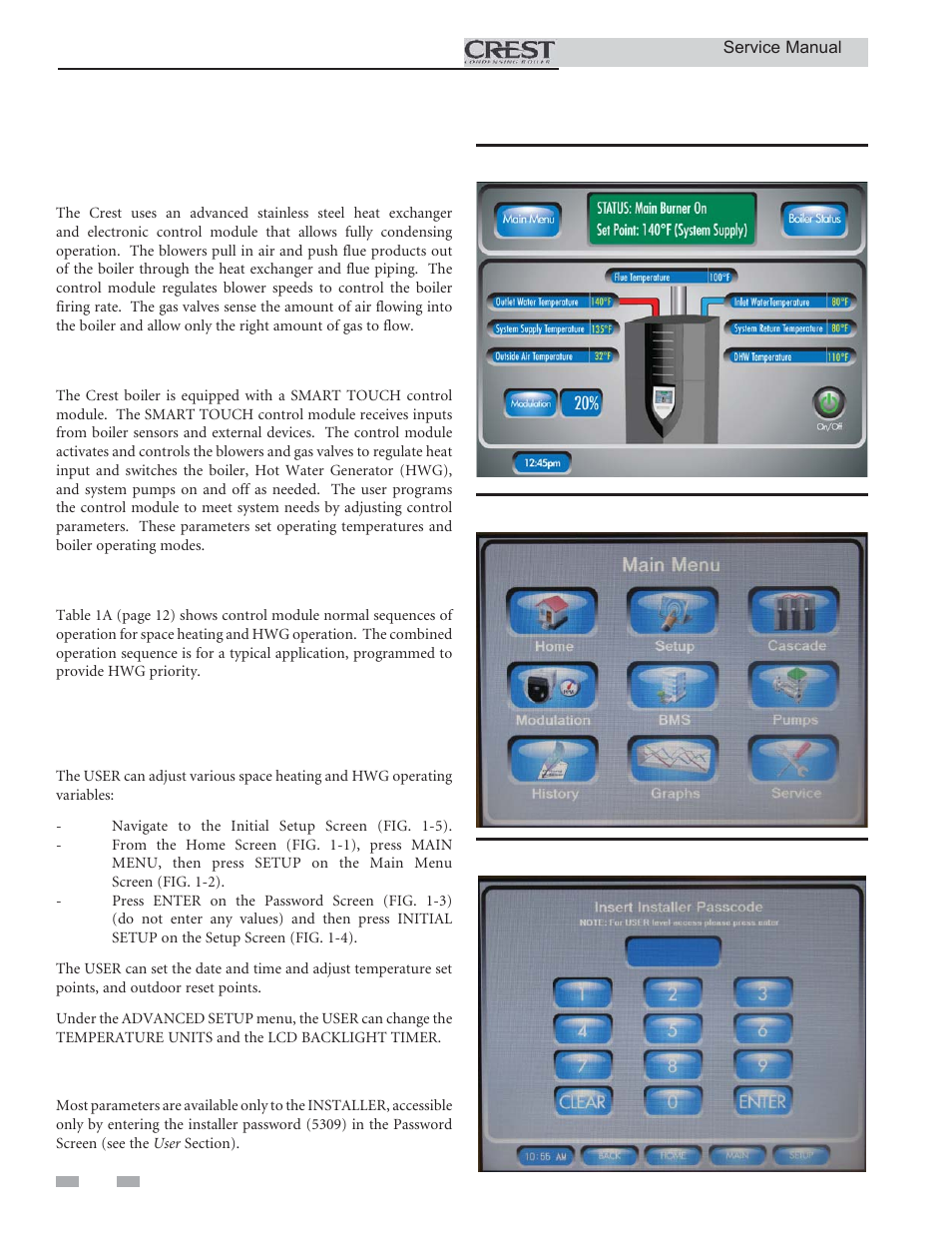 Service, General operation | Lochinvar CREST 3 User Manual | Page 10 / 56