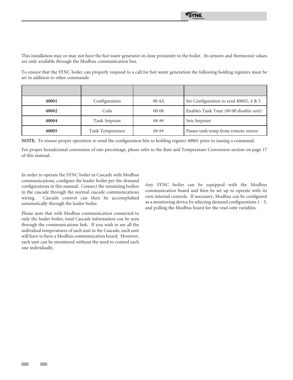 Unit operation | Lochinvar SYNC 1.5 User Manual | Page 16 / 24