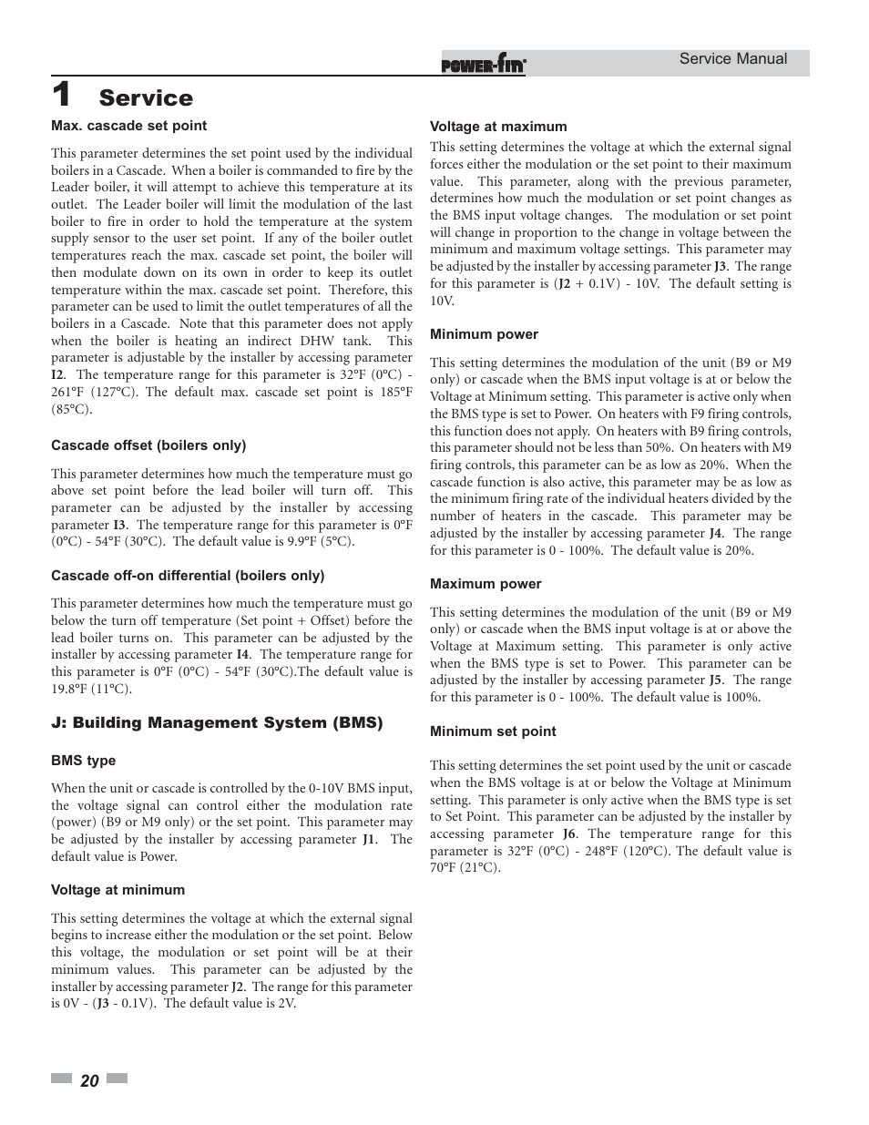 Service | Lochinvar Power-fin 1701 User Manual | Page 20 / 44