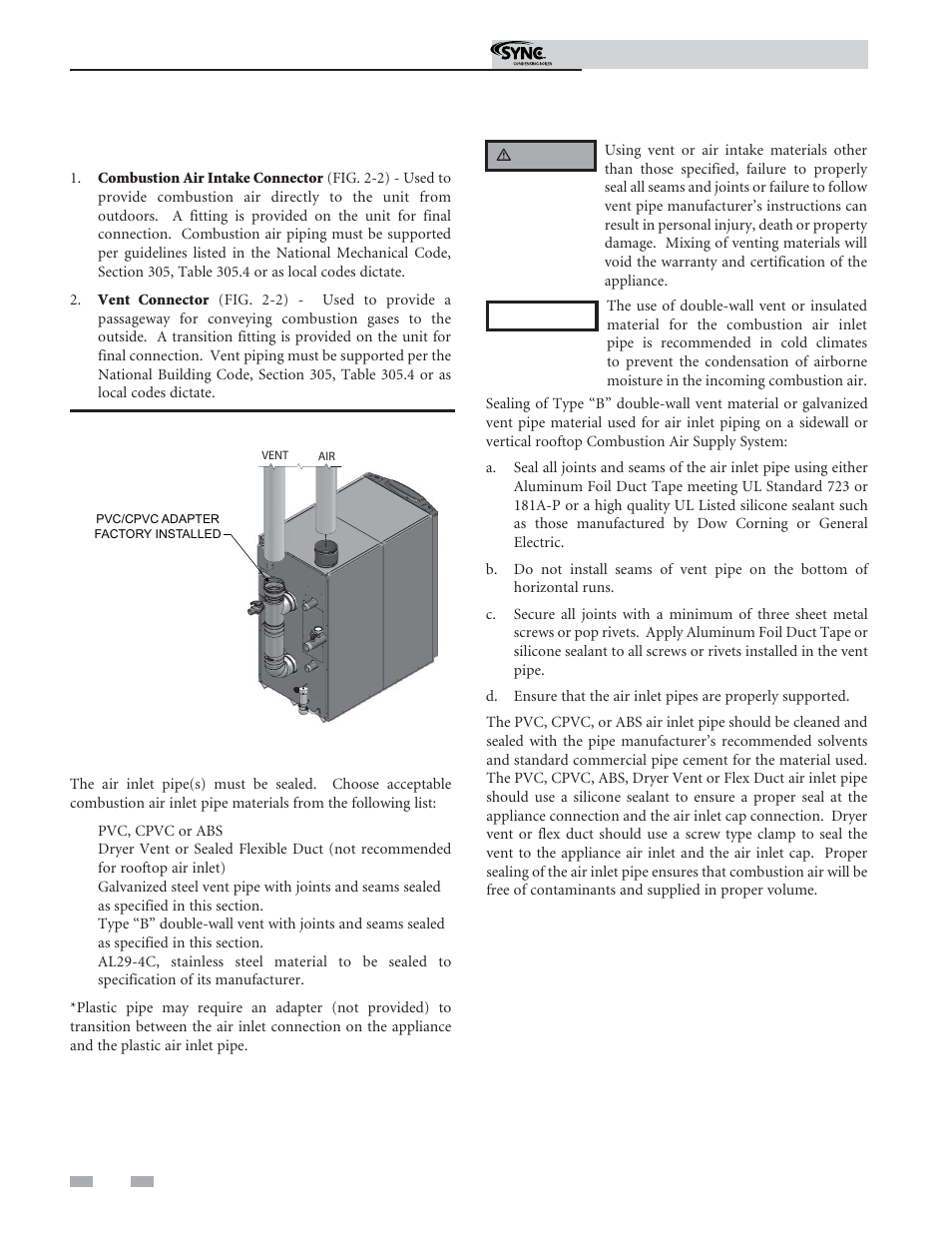 General, Venting | Lochinvar 1 User Manual | Page 18 / 68