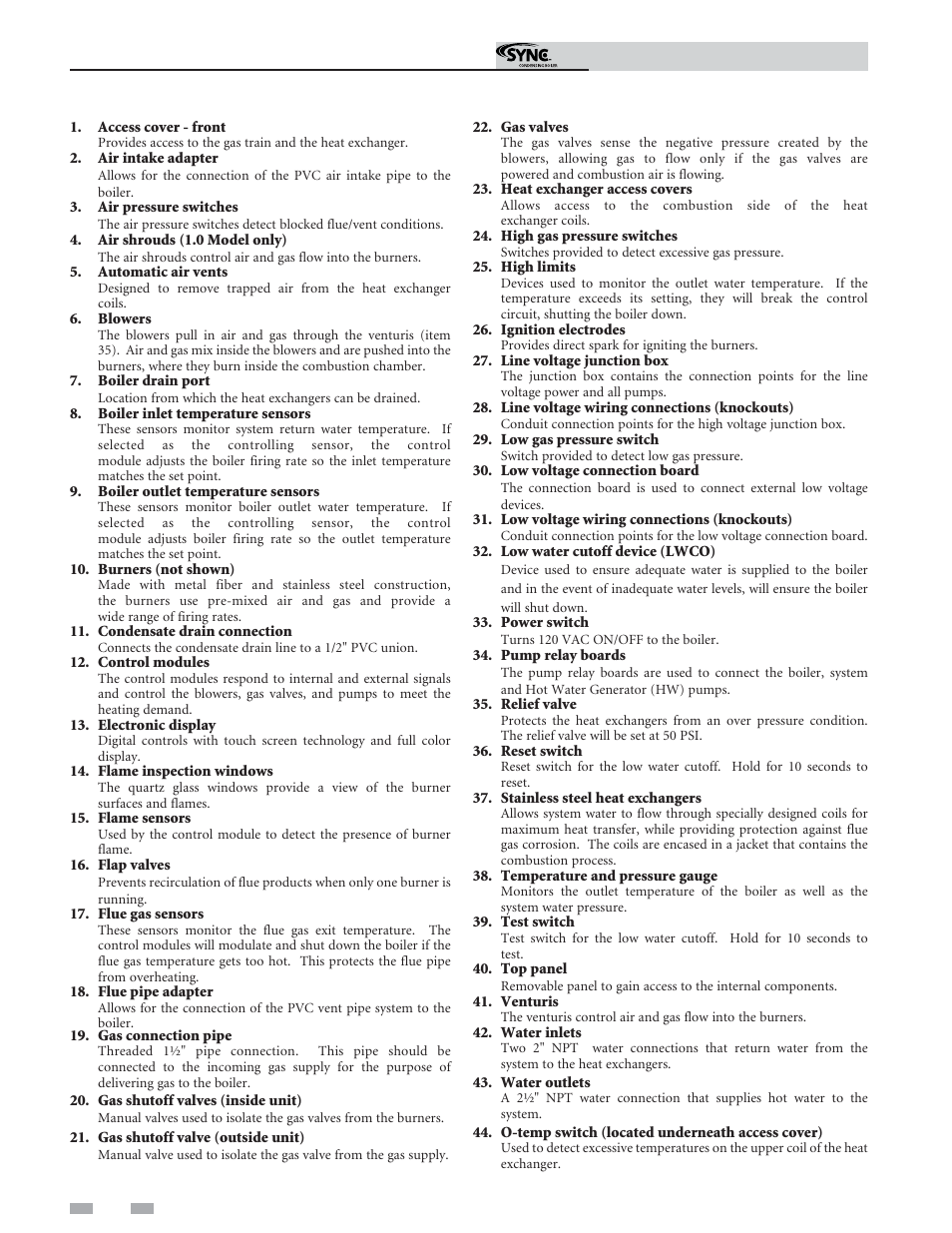 The sync - how it works | Lochinvar 1 User Manual | Page 4 / 68