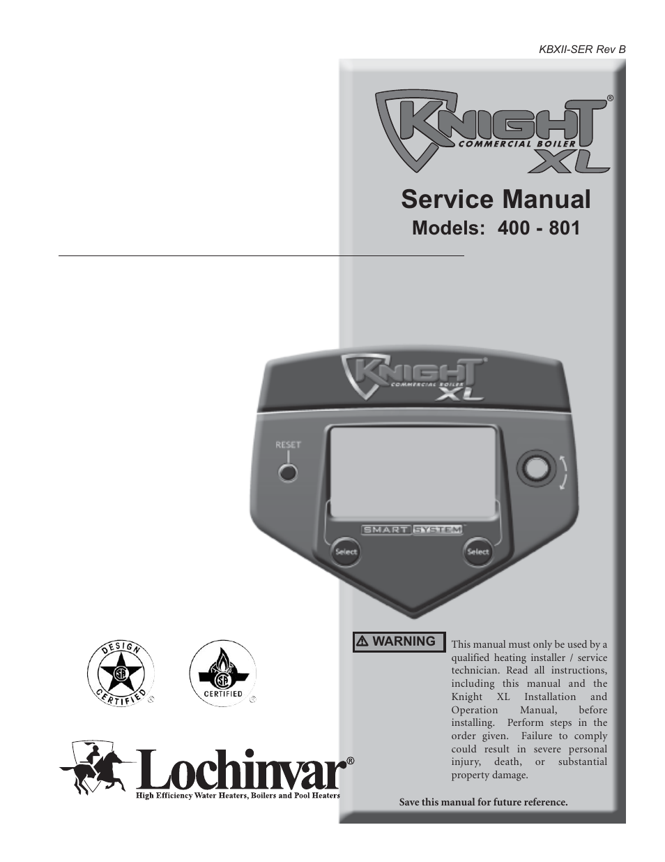 Lochinvar KNIGHT 400 - 801 User Manual | 48 pages