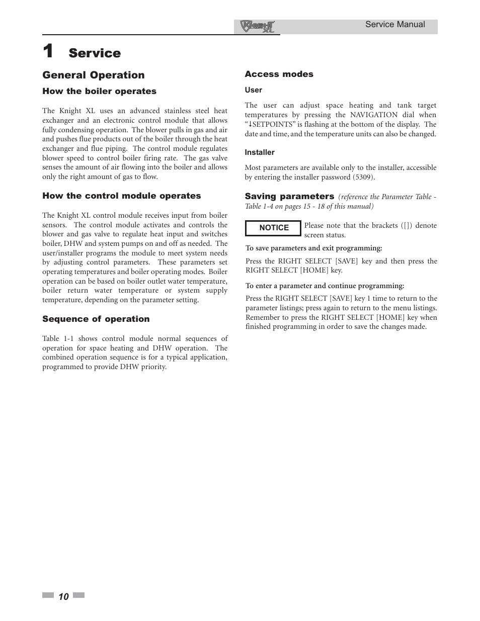 Service | Lochinvar KNIGHT 400 - 801 User Manual | Page 10 / 48