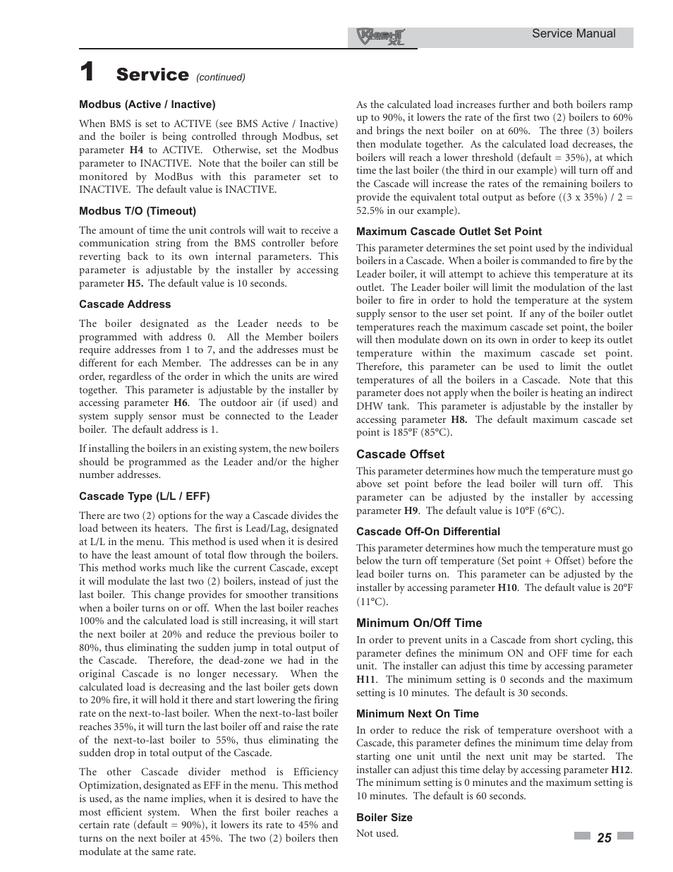 Service | Lochinvar KNIGHT 400 - 801 User Manual | Page 25 / 48