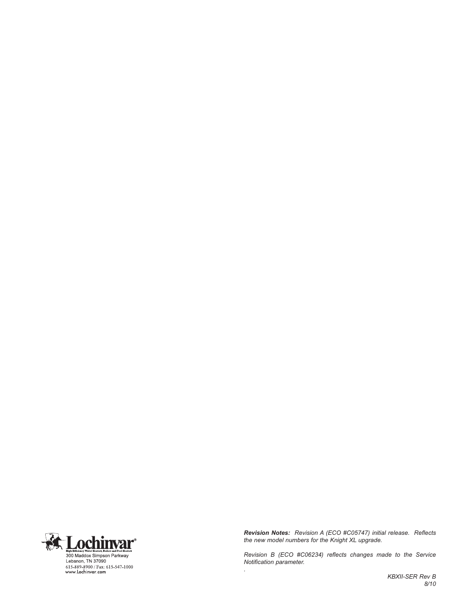 Lochinvar KNIGHT 400 - 801 User Manual | Page 48 / 48